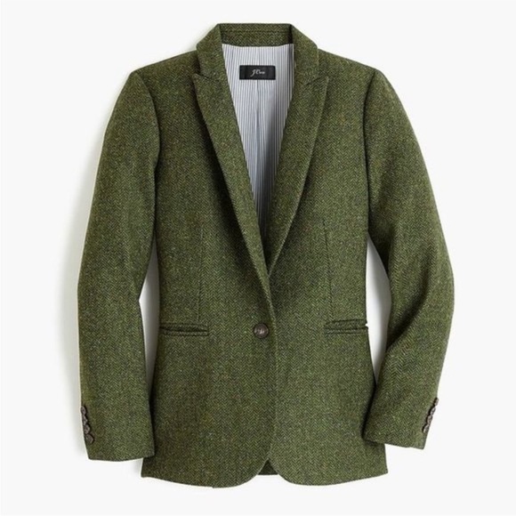 J. Crew Jackets & Blazers - NWOT J. CREW ‎ Parke Blazer English Wool Herringbone Tweed Green Jacket 6P